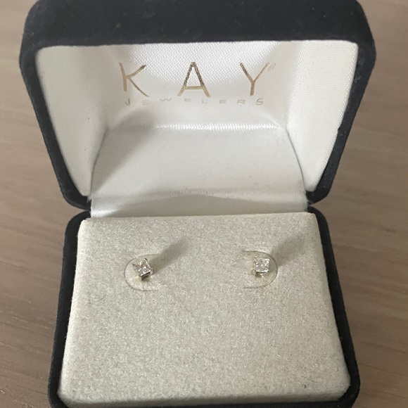 Kay Jewelers Silver Diamond Stud Earrings